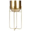 Osłona na doniczkę doniczki osłonka na stojaku metalowa złota 16.5x42cm VILDE 339470-M