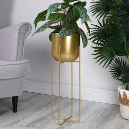 Osłona na doniczkę doniczki osłonka na stojaku metalowa złota 19.5x59cm VILDE 339470-D