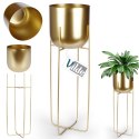 Osłona na doniczkę doniczki osłonka na stojaku metalowa złota 19.5x59cm VILDE 339470-D