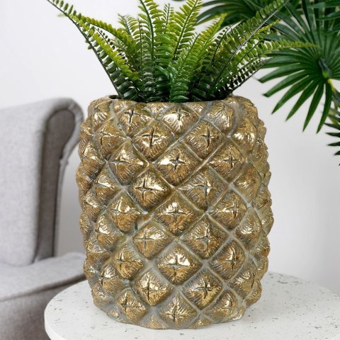 Osłona na doniczkę doniczki osłonka ozdobna złota ananas 28.5cm VILDE 339459
