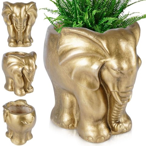 Osłona na doniczkę doniczki osłonka ozdobna złota słoń 26cm VILDE 339460
