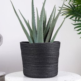 Osłona na doniczkę doniczki osłonka pleciona czarna 22x18cm VILDE 339478-M