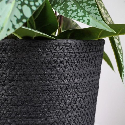 Osłona na doniczkę doniczki osłonka pleciona czarna 22x18cm VILDE 339478-M