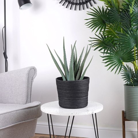 Osłona na doniczkę doniczki osłonka pleciona czarna 22x18cm VILDE 339478-M