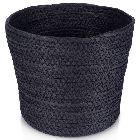 Osłona na doniczkę doniczki osłonka pleciona czarna 22x18cm VILDE 339478-M