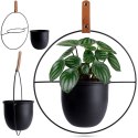 Osłona na doniczkę doniczki osłonka wisząca metalowa czarna 30x30cm HOME STYLING COLLECTION 569743