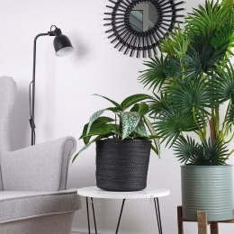 Osłona na doniczkę doniczki papierowa duża osłonka pleciona czarna 23x22cm VILDE 339478-L