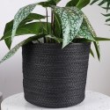 Osłona na doniczkę doniczki papierowa duża osłonka pleciona czarna 23x22cm VILDE 339478-L