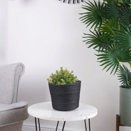 Osłona na doniczkę doniczki papierowa mała osłonka pleciona czarna 19x15.5cm VILDE 339478-S