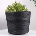 Osłona na doniczkę doniczki papierowa mała osłonka pleciona czarna 19x15.5cm VILDE 339478-S