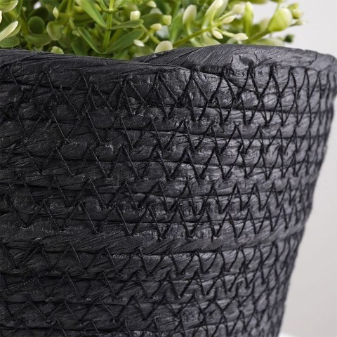 Osłona na doniczkę doniczki papierowa mała osłonka pleciona czarna 19x15.5cm VILDE 339478-S