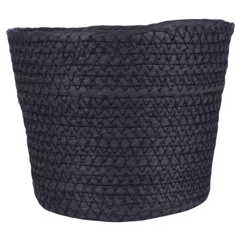 Osłona na doniczkę doniczki papierowa mała osłonka pleciona czarna 19x15.5cm VILDE 339478-S