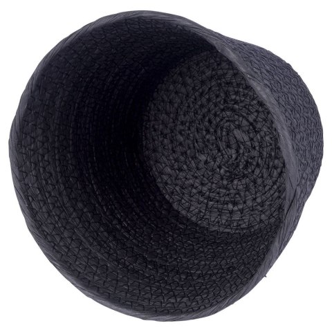 Osłona na doniczkę doniczki papierowa mała osłonka pleciona czarna 19x15.5cm VILDE 339478-S