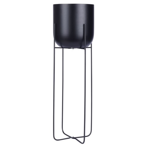 Osłona na doniczkę osłonka na stojaku metalowa czarna ozdobna 19.5x59cm VILDE 339469-D