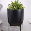 Osłona na doniczkę osłonka na stojaku metalowa czarna ozdobna 19.5x59cm VILDE 339469-D