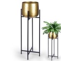 Osłona na doniczkę osłonka na stojaku metalowa złota ozdobna 30x88.5cm VILDE 339466