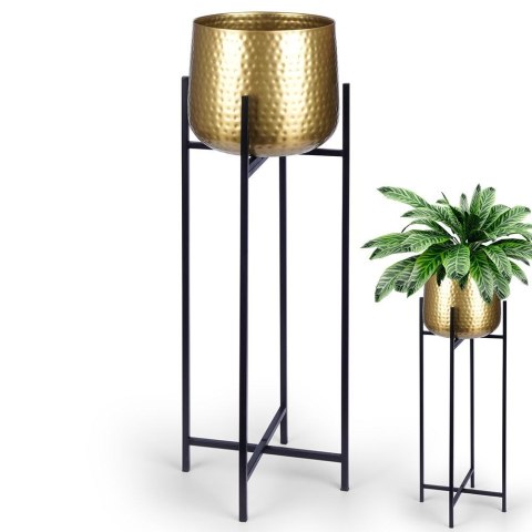 Osłona na doniczkę osłonka na stojaku metalowa złota ozdobna 30x88.5cm VILDE 339466
