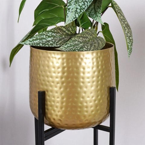 Osłona na doniczkę osłonka na stojaku metalowa złota ozdobna 30x88.5cm VILDE 339466