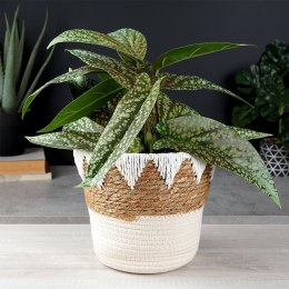 Osłona na doniczki osłonka wiklinowa doniczka beżowa 24.5x20cm VILDE 569587-B