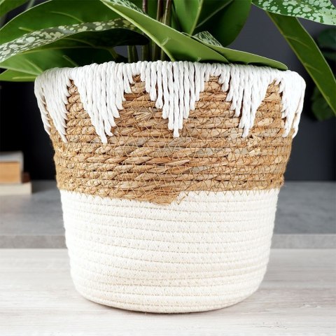 Osłona na doniczki osłonka wiklinowa doniczka beżowa 24.5x20cm VILDE 569587-B