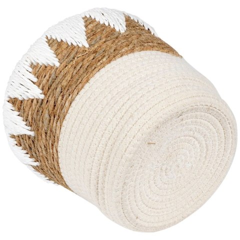 Osłona na doniczki osłonka wiklinowa doniczka beżowa 24.5x20cm VILDE 569587-B