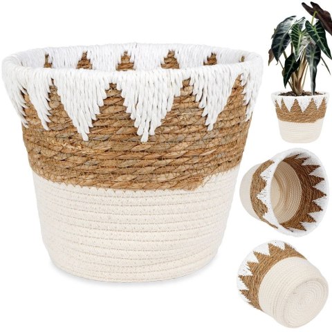 Osłona na doniczki osłonka wiklinowa doniczka beżowa 24.5x20cm VILDE 569587-B