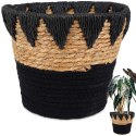 Osłona na doniczki osłonka wiklinowa doniczka czarna 24.5x20cm VILDE 569587-C