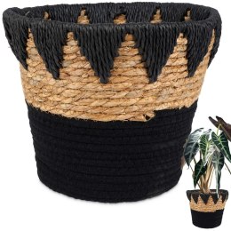 Osłona na doniczki osłonka wiklinowa doniczka czarna 24.5x20cm VILDE 569587-C