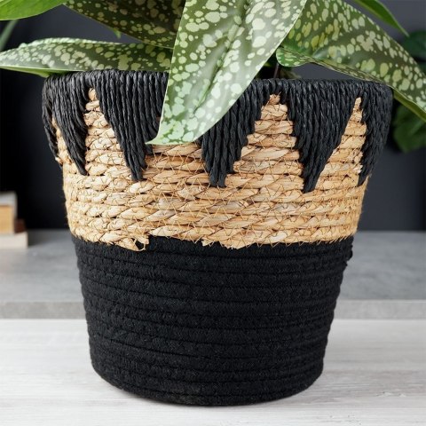 Osłona na doniczki osłonka wiklinowa doniczka czarna 24.5x20cm VILDE 569587-C