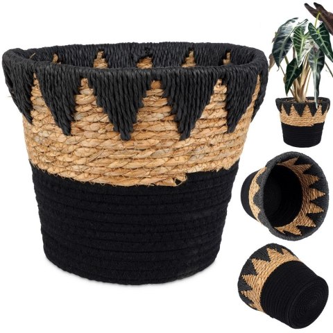 Osłona na doniczki osłonka wiklinowa doniczka czarna 24.5x20cm VILDE 569587-C