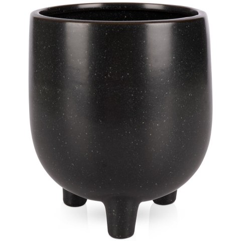 Osłonka na doniczki osłona ceramiczna doniczka czarna 13x15.5cm VILDE 569586