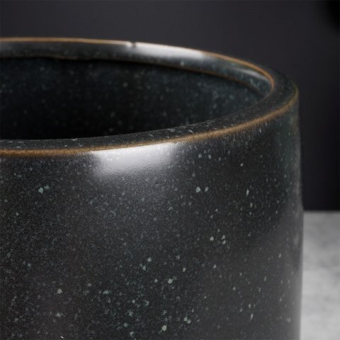 Osłonka na doniczki osłona ceramiczna doniczka czarna 13x15.5cm VILDE 569586