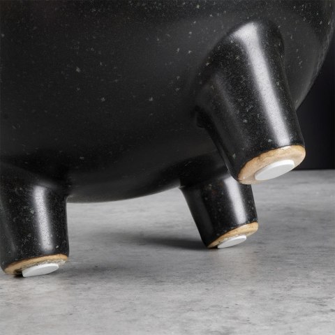 Osłonka na doniczki osłona ceramiczna doniczka czarna 13x15.5cm VILDE 569586