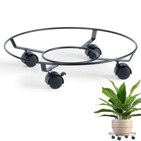 Podstawka pod doniczkę donicę na kółkach metalowa stojak 40 cm PROGARDEN 569971