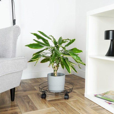 Podstawka pod doniczkę donicę okrągła na kółkach metalowa stojak 31.5 cm PROGARDEN 569970