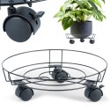 Podstawka pod doniczkę donicę okrągła na kółkach metalowa stojak 31.5 cm PROGARDEN 569970