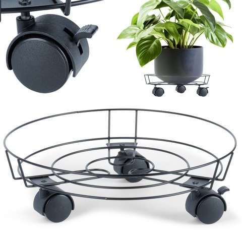Podstawka pod doniczkę donicę okrągła na kółkach metalowa stojak 31.5 cm PROGARDEN 569970