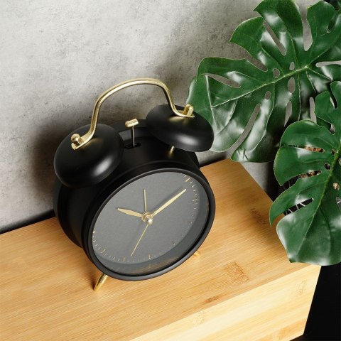 Zegar budzik czarny stołowy analogowy 16.5cm VILDE 569423