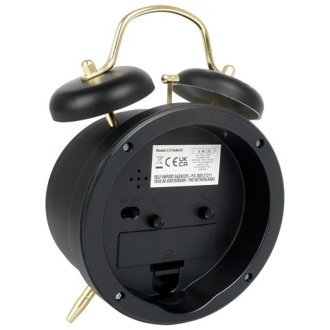 Zegar budzik czarny stołowy analogowy 16.5cm VILDE 569423