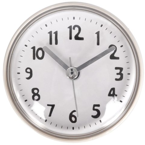 Zegar łazienkowy z przyssawką ścienny wodoodporny beżowy 7.5cm VILDE 569325-B