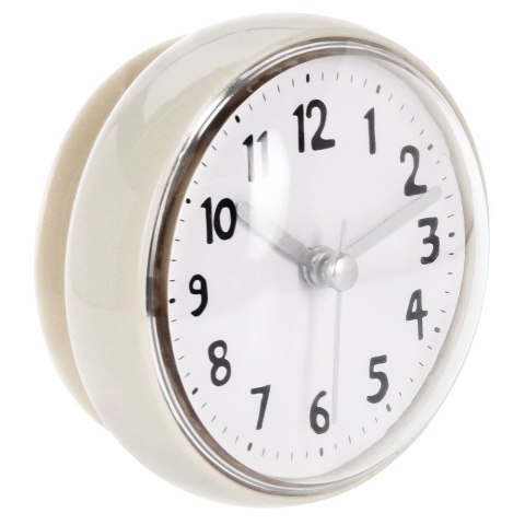 Zegar łazienkowy z przyssawką ścienny wodoodporny beżowy 7.5cm VILDE 569325-B