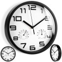 Zegar ścienny na ścianę biały z termometrem higrometrem 25cm VILDE 569613-B