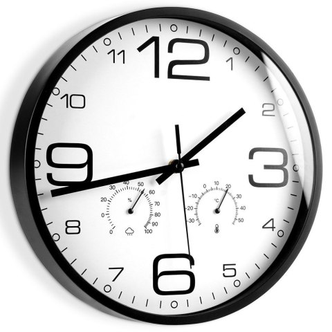 Zegar ścienny na ścianę biały z termometrem higrometrem 30cm VILDE 569614