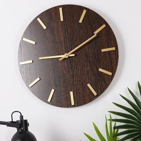 Zegar ścienny na ścianę brązowy 40cm VILDE 569890
