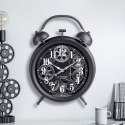Zegar ścienny na ścianę czarny srebrny budzik 38x30cm VILDE 569609