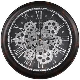Zegar ścienny na ścianę czarny srebrny ruchome koła zębate 35cm VILDE 569261