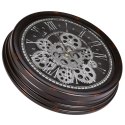 Zegar ścienny na ścianę czarny srebrny ruchome koła zębate 35cm VILDE 569261