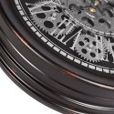 Zegar ścienny na ścianę czarny srebrny ruchome koła zębate 35cm VILDE 569261
