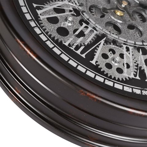 Zegar ścienny na ścianę czarny srebrny ruchome koła zębate 35cm VILDE 569261