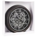 Zegar ścienny na ścianę czarny srebrny ruchome koła zębate 35cm VILDE 569261